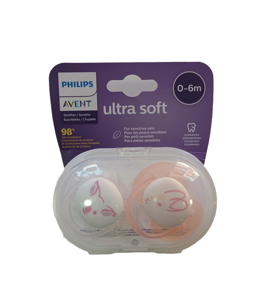 CHUPÓN ULTRA SOFT 0-6M X 2UND. - AVENT