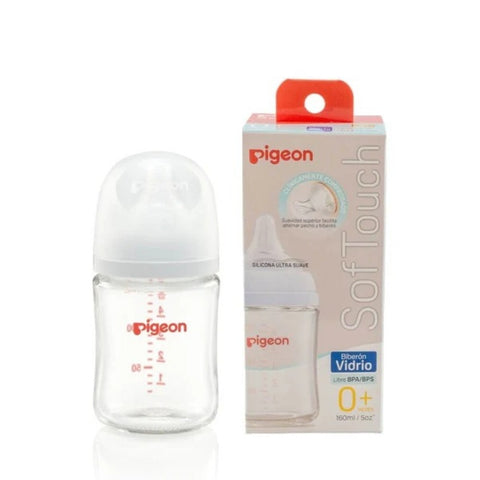 5oz BIBERON VIDRIO SOFTOUCH PERISTALTICO PLUS BOCA ANCHA - PIGEON