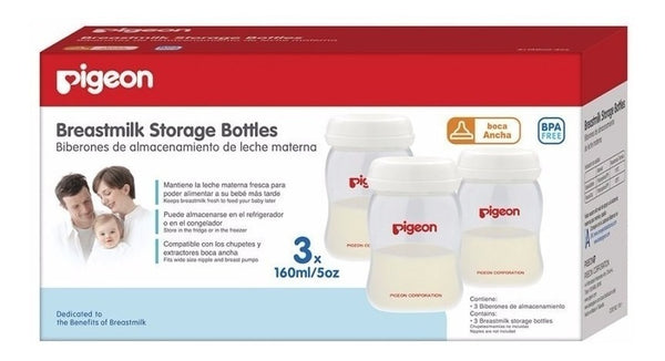 BIBERONES DE ALMACENAMIENTO LECHE MATERNA 5oz BOCA ANCHA - PIGEON