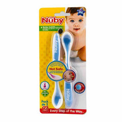 CUCHARA CON SENSOR DE TEMPERATURA X2 PARA 4m+ AZUL - NUBY