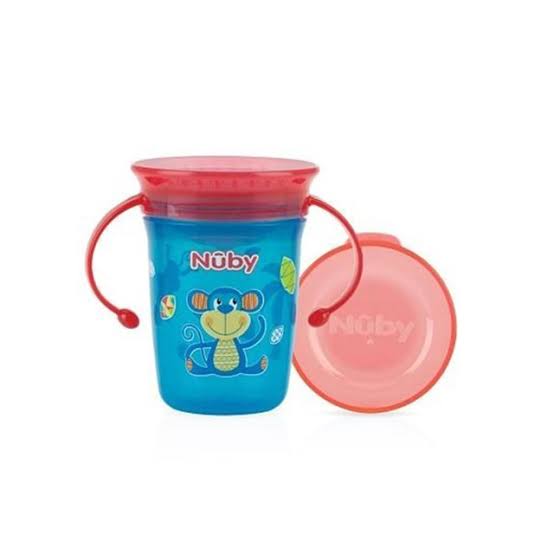 VASO 360° DE TRANSICION CON TAPA 6m+/ 8oz MONO - NUBY